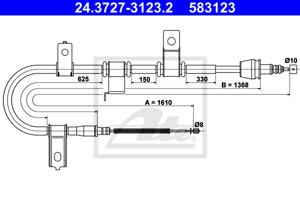 Cable de frein à main ATE 24.3727-3123.2 (X1)