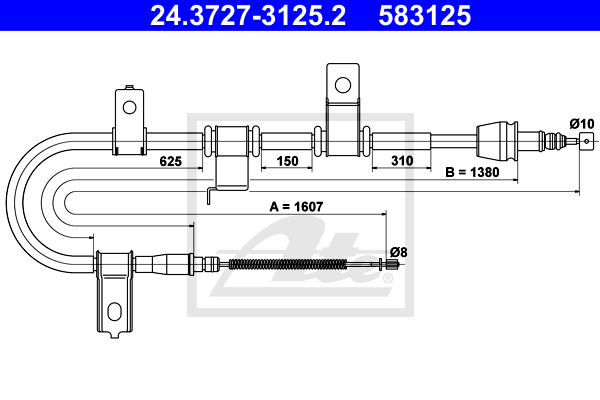 Cable de frein à main ATE 24.3727-3125.2 (X1)