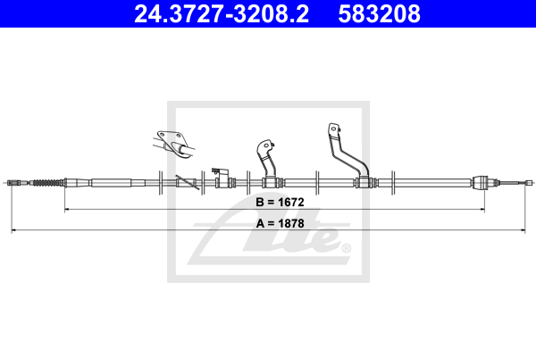 Cable de frein à main ATE 24.3727-3208.2 (X1)