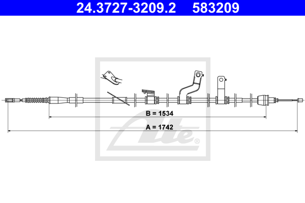 Cable de frein à main ATE 24.3727-3209.2 (X1)