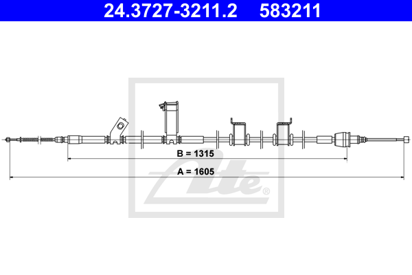 Cable de frein à main ATE 24.3727-3211.2 (X1)