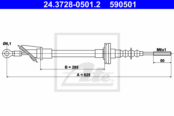 Cable d'embrayage ATE 24.3728-0501.2 (X1)