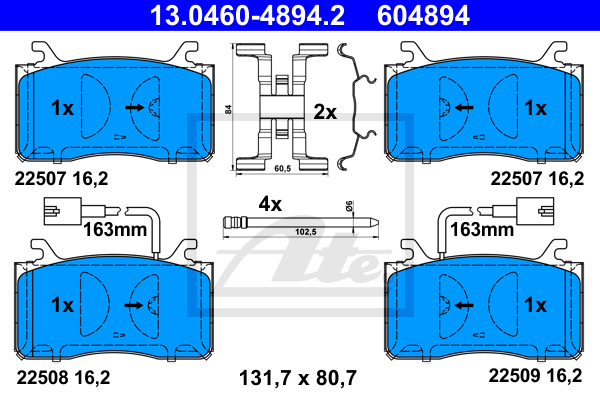 Plaquettes de frein avant ATE 13.0460-4894.2 (X1)