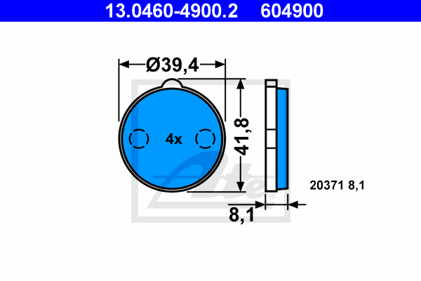 Plaquettes de frein avant ATE 13.0460-4900.2 (Jeu de 4)