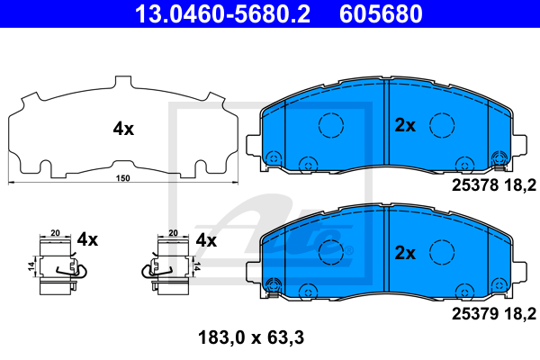 Plaquettes de frein avant ATE 13.0460-5680.2 (X1)