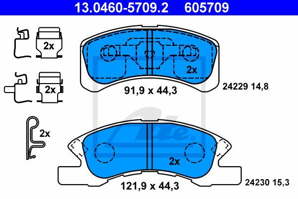 Plaquettes de frein avant ATE 13.0460-5709.2 (Jeu de 4)