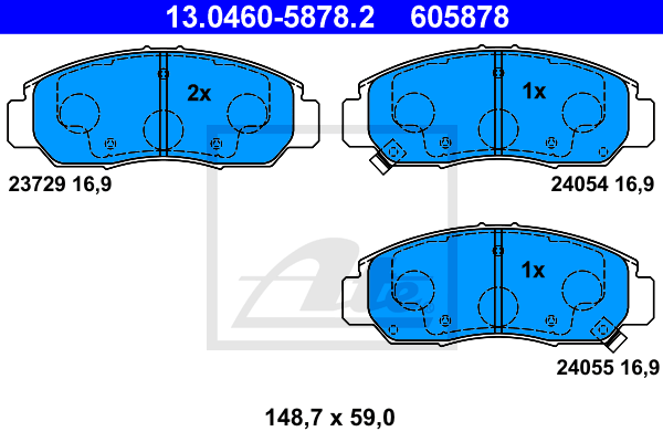 Plaquettes de frein avant ATE 13.0460-5878.2 (Jeu de 4)