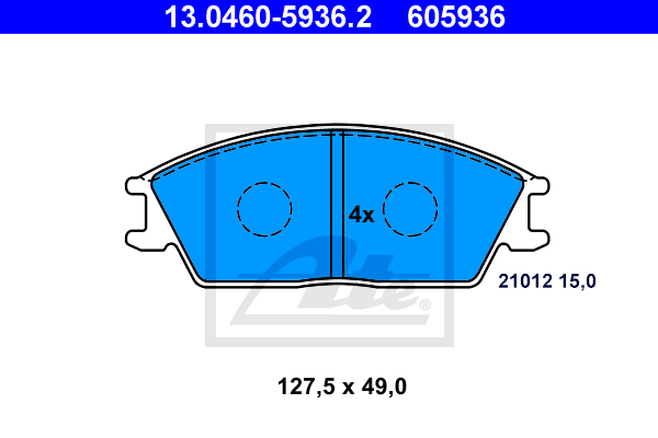 Plaquettes de frein avant ATE 13.0460-5936.2 (Jeu de 4)