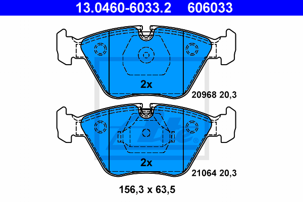 Plaquettes de frein avant ATE 13.0460-6033.2 (Jeu de 4)