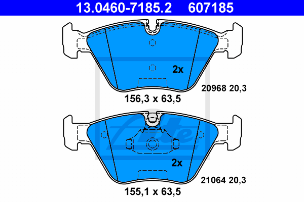 Plaquettes de frein avant ATE 13.0460-7185.2 (Jeu de 4)