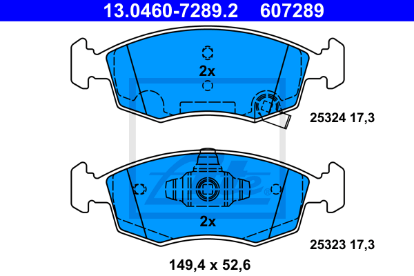Plaquettes de frein avant ATE 13.0460-7289.2 (Jeu de 4)