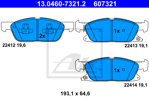 Plaquettes de frein avant ATE 13.0460-7321.2 (X1)
