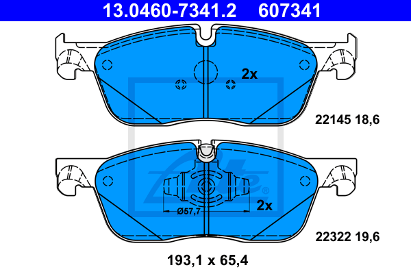 Plaquettes de frein avant ATE 13.0460-7341.2 (X1)
