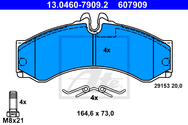 Plaquettes de frein ATE 13.0460-7909.2 (Jeu de 4)
