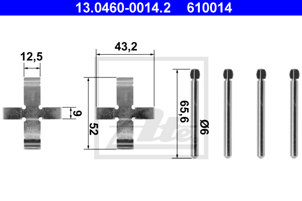 Kit de montage plaquettes de frein ATE 13.0460-0014.2 (X1)