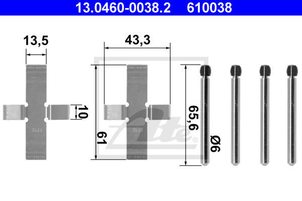Kit de montage plaquettes de frein ATE 13.0460-0038.2 (X1)