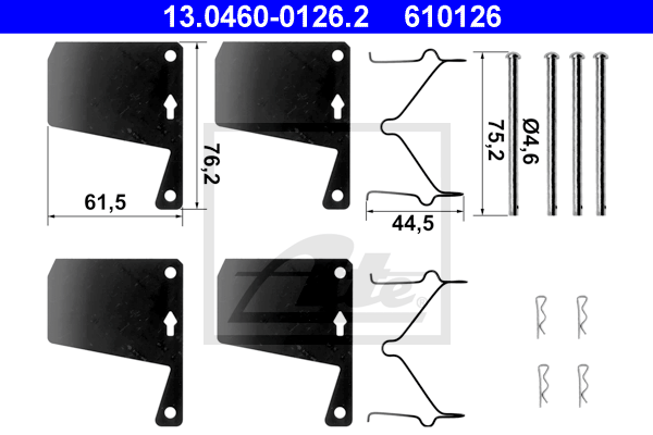 Kit de montage plaquettes de frein ATE 13.0460-0126.2 (X1)