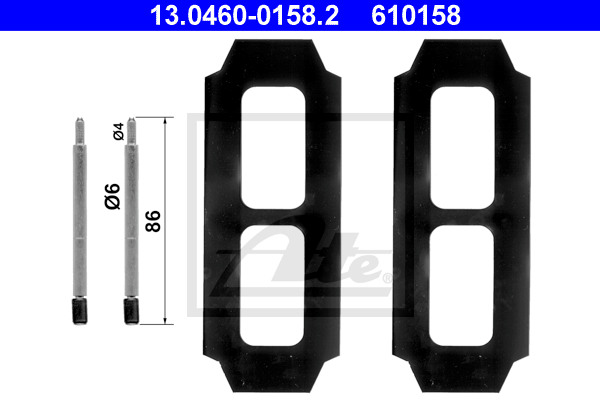 Kit de montage plaquettes de frein ATE 13.0460-0158.2 (X1)
