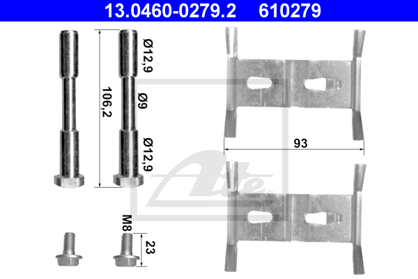 Kit de montage plaquettes de frein ATE 13.0460-0279.2 (X1)