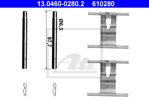 Kit de montage plaquettes de frein ATE 13.0460-0280.2 (X1)