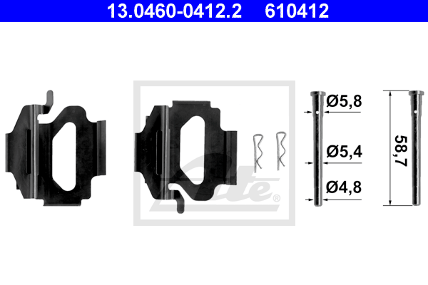 Kit de montage plaquettes de frein ATE 13.0460-0412.2 (X1)