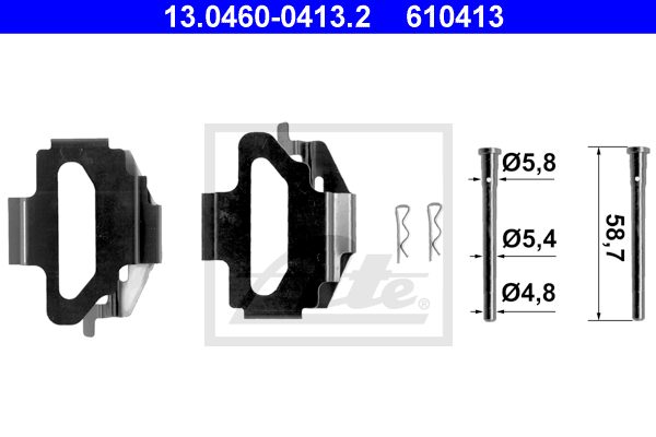 Kit de montage plaquettes de frein ATE 13.0460-0413.2 (X1)