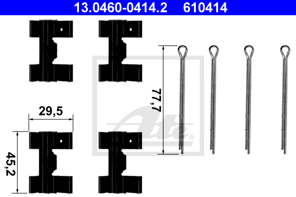 Kit de montage plaquettes de frein ATE 13.0460-0414.2 (X1)