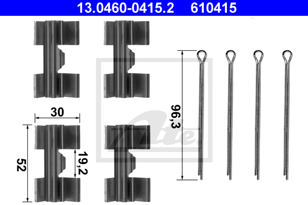 Kit de montage plaquettes de frein ATE 13.0460-0415.2 (X1)