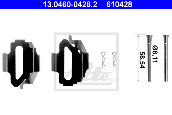 Kit de montage plaquettes de frein ATE 13.0460-0428.2 (X1)