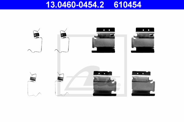 Kit de montage plaquettes de frein ATE 13.0460-0454.2 (X1)