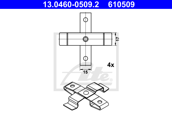 Kit de montage plaquettes de frein ATE 13.0460-0509.2 (X1)