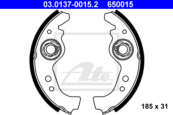 kit de frein arrière simple ou prémonté ATE 03.0137-0015.2 (X1)