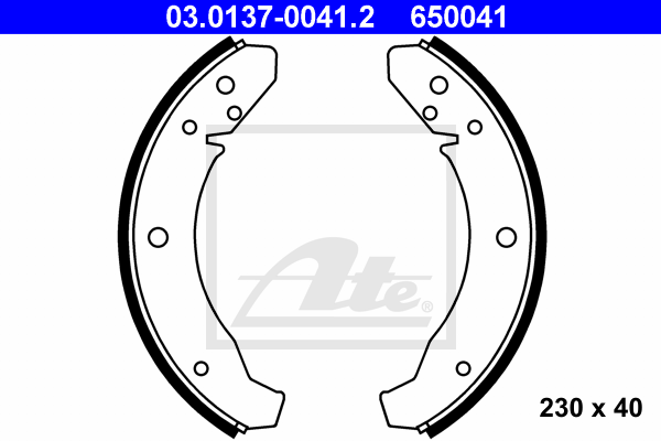 kit de frein arrière simple ou prémonté ATE 03.0137-0041.2 (X1)