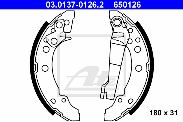 kit de frein arrière simple ou prémonté ATE 03.0137-0126.2 (X1)