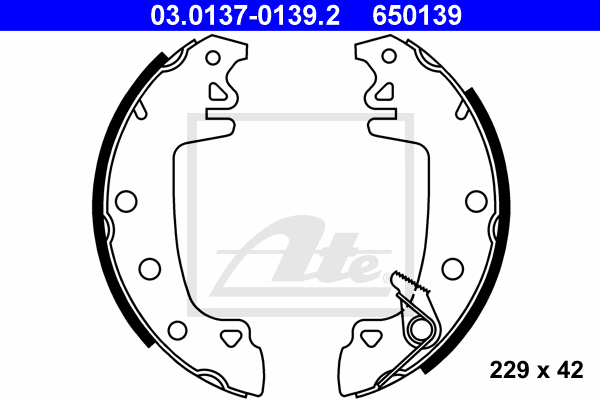 kit de frein arrière simple ou prémonté ATE 03.0137-0139.2 (X1)