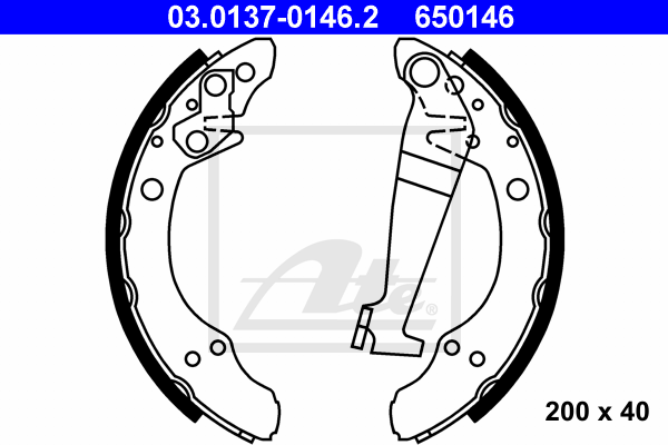 kit de frein arrière simple ou prémonté ATE 03.0137-0146.2 (X1)