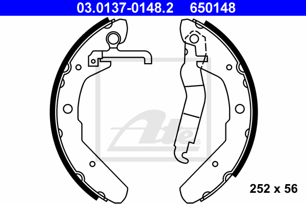 kit de frein arrière simple ou prémonté ATE 03.0137-0148.2 (X1)