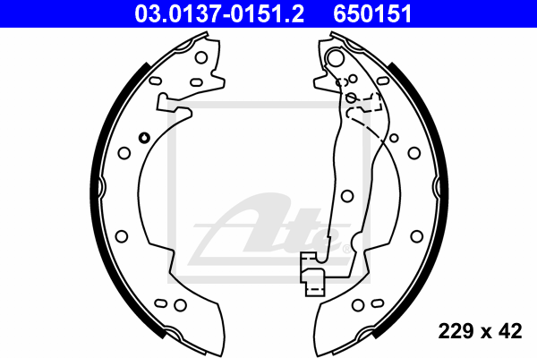 kit de frein arrière simple ou prémonté ATE 03.0137-0151.2 (X1)