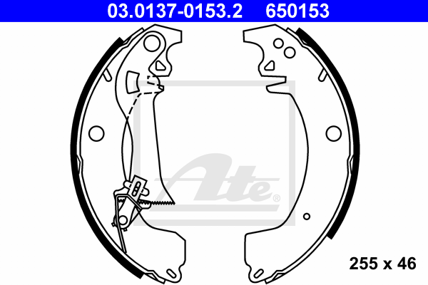 kit de frein arrière simple ou prémonté ATE 03.0137-0153.2 (X1)