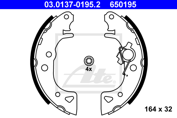 kit de frein arrière simple ou prémonté ATE 03.0137-0195.2 (X1)