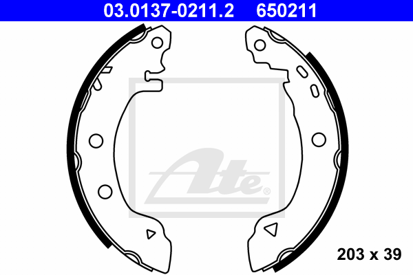 kit de frein arrière simple ou prémonté ATE 03.0137-0211.2 (X1)
