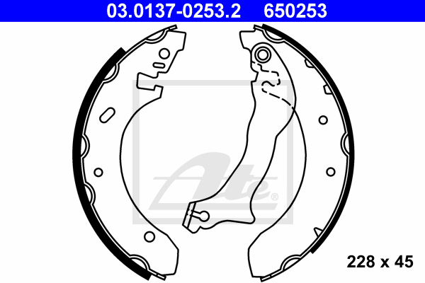 kit de frein arrière simple ou prémonté ATE 03.0137-0253.2 (X1)