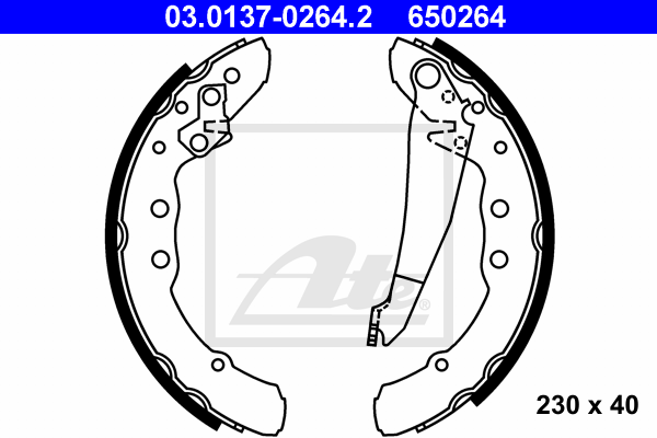 kit de frein arrière simple ou prémonté ATE 03.0137-0264.2 (X1)