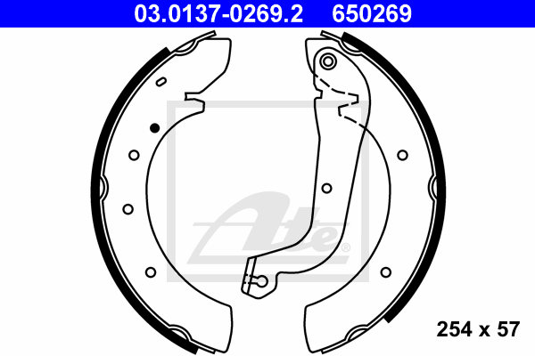 kit de frein arrière simple ou prémonté ATE 03.0137-0269.2 (X1)