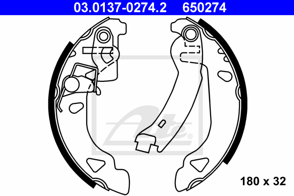 kit de frein arrière simple ou prémonté ATE 03.0137-0274.2 (X1)