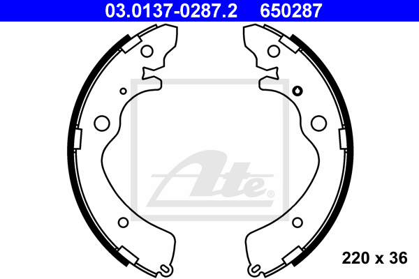 kit de frein arrière simple ou prémonté ATE 03.0137-0287.2 (X1)