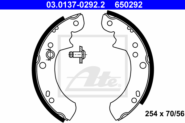 kit de frein arrière simple ou prémonté ATE 03.0137-0292.2 (X1)