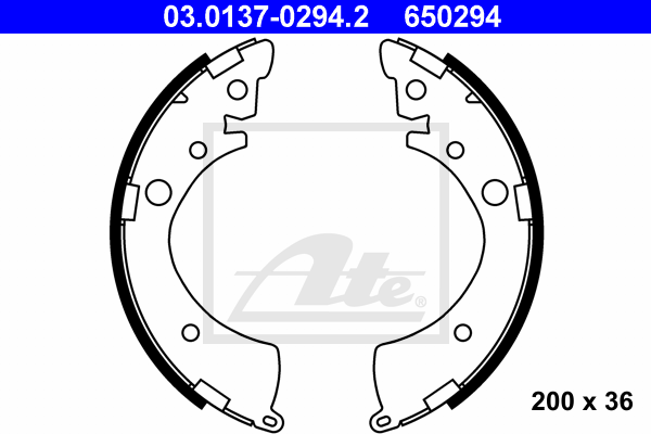 kit de frein arrière simple ou prémonté ATE 03.0137-0294.2 (X1)