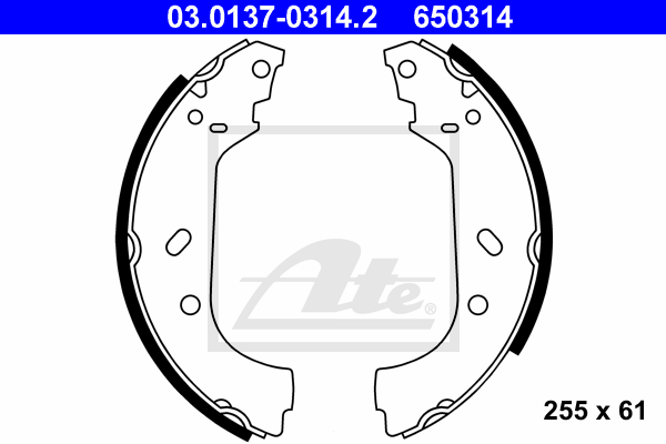 kit de frein arrière simple ou prémonté ATE 03.0137-0314.2 (X1)