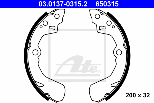 kit de frein arrière simple ou prémonté ATE 03.0137-0315.2 (X1)